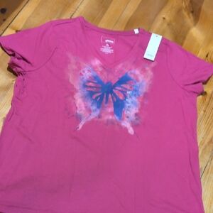 Pink Butterfly Graphic Tee